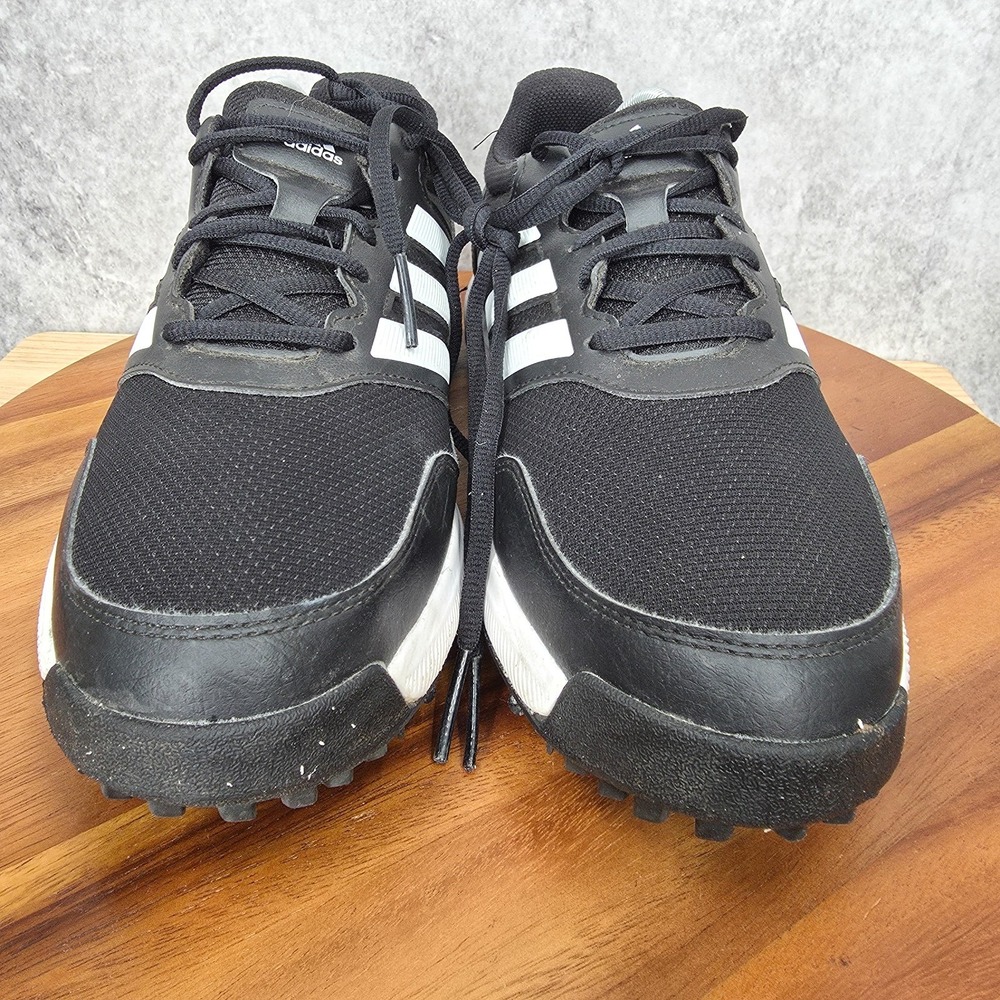 Adidas Tech Response 2.0 Golf Shoes Mens Sz 9.5 Black White Stripes EE9122 - Picture 3 of 12